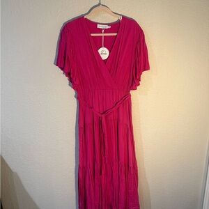 Petal & Pup Pink Midi Dress